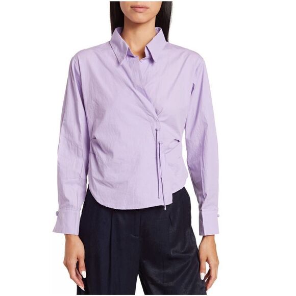 70/21 High-Low Long Sleeve Top, Designer Luxury, Large. Purple, NWT - Picture 2 of 15